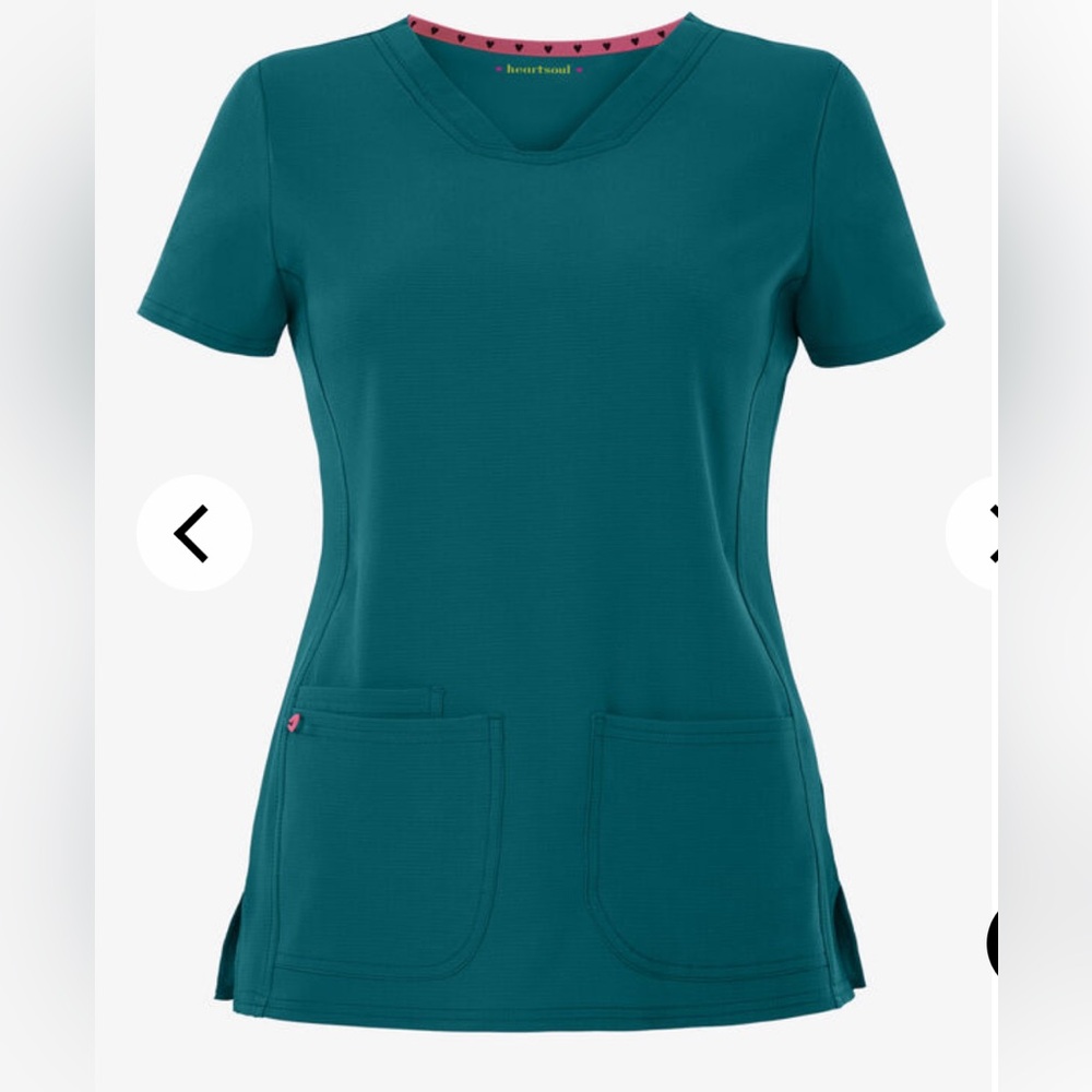 Heart soul Scrub Top- Caribbean blue